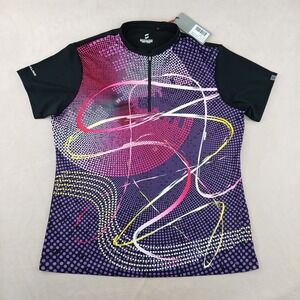 Savalino 2XL Womens Bowling Jersey Cailey NWT 22x27 1/4 Zip Short Sleeve